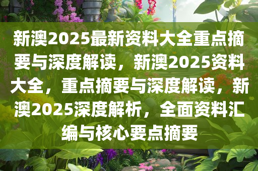 新澳2025年最新版资料,新澳2025年最新资料概览